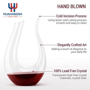 Bình rượu vang đỏ 50 oz (1500ml) kiểu dáng chữ U, làm bằng thủy tinh pha lê trong suốt không chì, thổi thủ công, đựng trong hộp quà tặng - Product Image 2