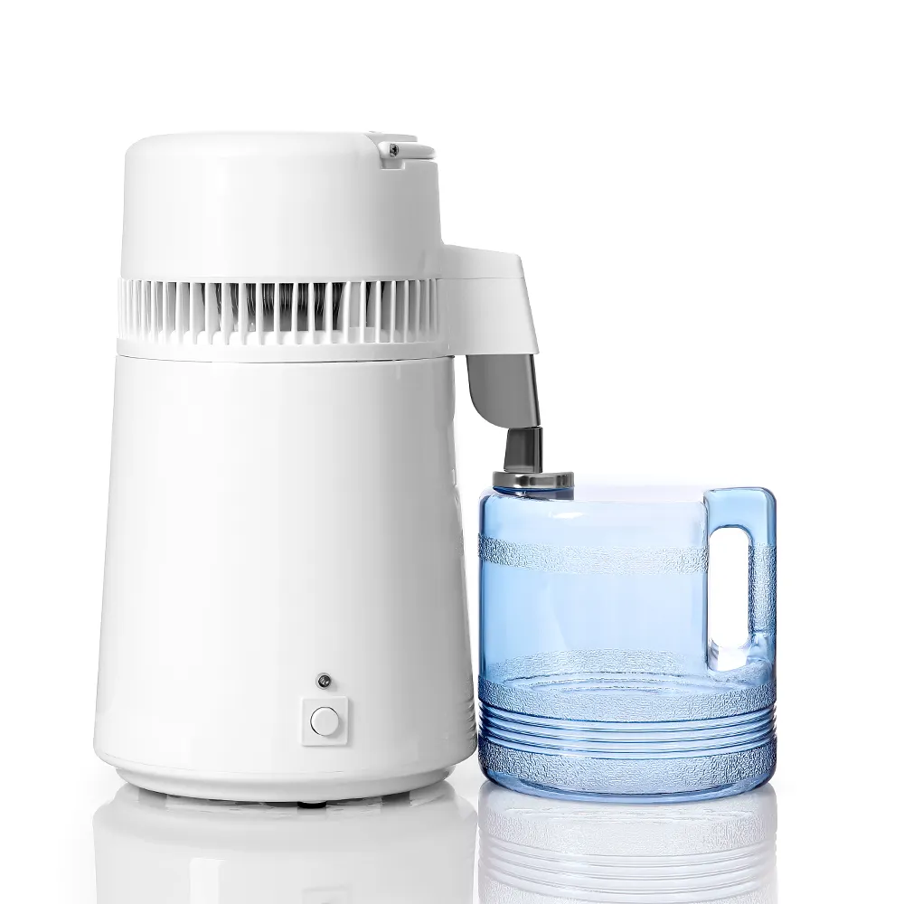 Destilador de agua plástica para uso doméstico y clínico, máquina de agua destilada de color blanco, 4L