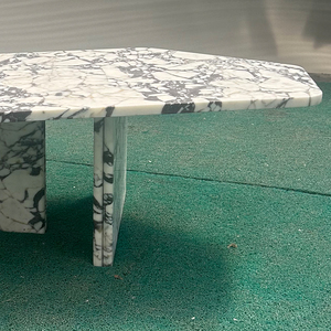 Bán Buôn Tùy Chỉnh Pháp Phong Cách Trang Trí Nội Thất Thiết Kế Đơn Giản Calacatta Viola Đá Cẩm Thạch Bàn Cà Phê Với 2 Chân - Product Image 2