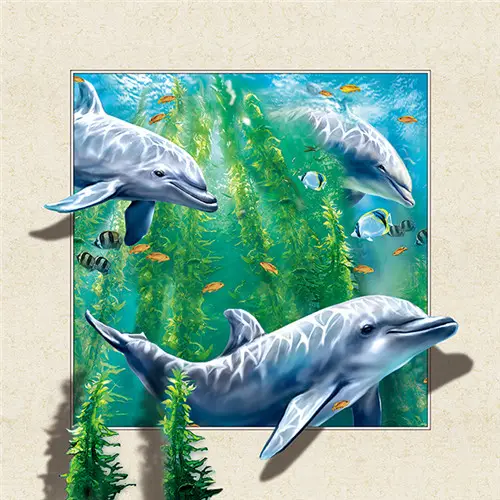 Immagine lenticolare 3d flip lenticolare immagine di animali di delfino pittura decorativa carina ad alta definizione 5d