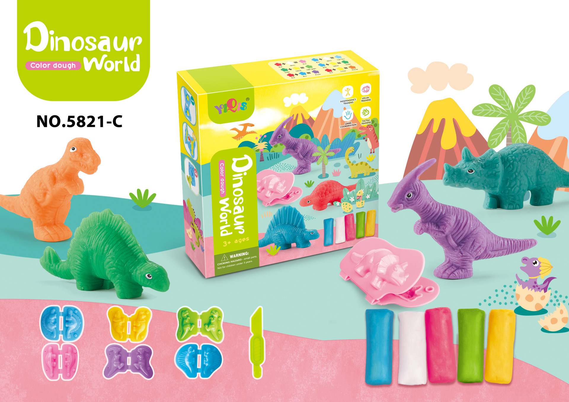 Dinosaur world playdough