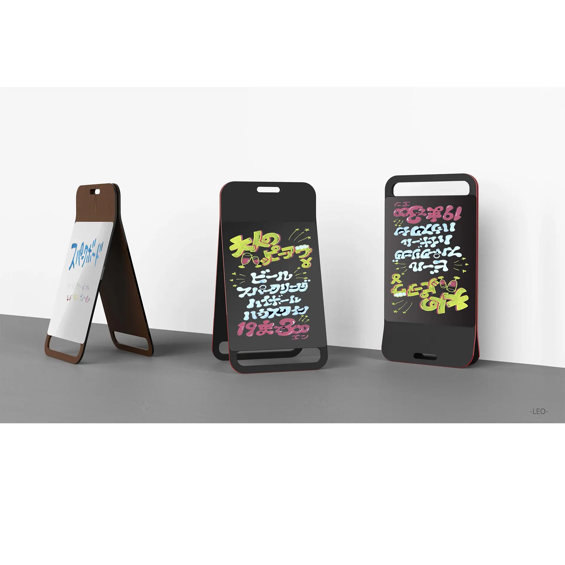 Wood Poster Board for Shop Folding Portable Black Board for Child Learning Restaurant Menu Advertising Board