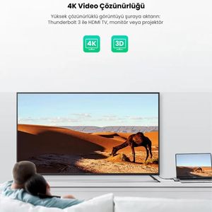 适用于MacBook的UGREEN USB C集线器适配器，配有4k-hdmi迅雷3 100瓦电源传输SD TF读卡器和2个USB 3.0端口 - Product Image 3