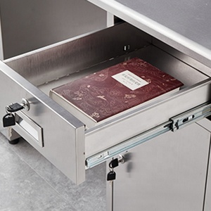 Mesa de ordenador de escritorio modular para oficina en casa con cajones - Product Image 5