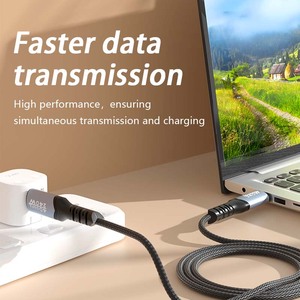 10Ft Usb-C на Usb-C кабель 240W 96W 68W Usb 4,0 3,0 дорогой двойной тип C 6A черная ткань зарядные кабели для передачи данных - Product Image 3