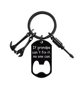אם של אבא סבא יכול לא לתקן זה לא אחד יכול Keychain מפתח טבעת עם בקבוק פותחן עבור אבא אב יום הולדת יום מתנה - Product Image 2