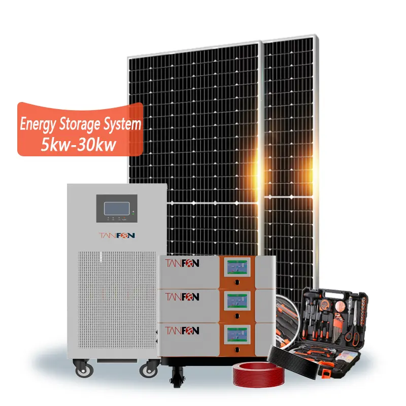 Garantía extendida gratuita 2024 Batería de litio certificada de gran oferta para sistema de energía solar Sistema de energía solar de 10000 vatios