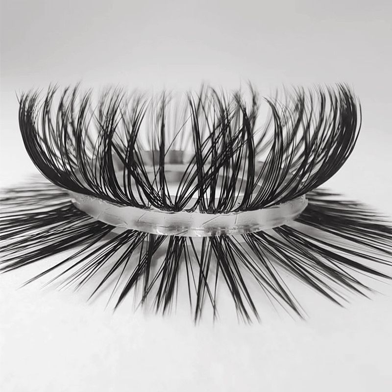 สีดำ - ผมตรงโค้งสองชั้น