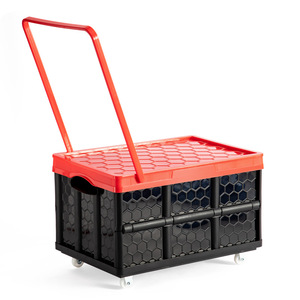 Caja de almacenamiento plegable de plástico con ruedas, caja de almacenamiento para aula y coche, cesta de envío plegable y apilable - Product Image 5
