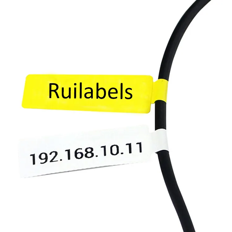 Etichette a filo giallo etichette per cavi di tipo P etichette per cavi e cavi a forma di bandiera