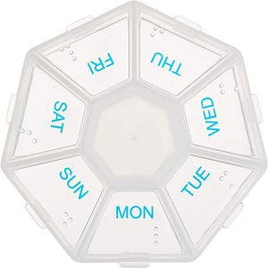 Heptagonal Hộp Đựng Thuốc 7 Ngăn Hình Dạng Hộp Đựng Thuốc Trang Trí Mini Bằng Nhựa - Product Image 1
