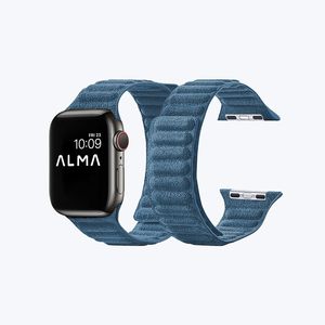 Correas magnéticas de cuero personalizadas de lujo para reloj Alcantara bandas magnéticas fuertes para Apple Watch Series 10 9 8 7 6 5 4 3 - Product Image 1