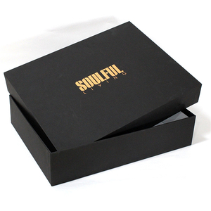 <strong>Plain</strong> Black <strong>Box</strong> Custom Recyclable Top <strong>Lid</strong> and Bottom Base Two Pieces <strong>Box</strong> Cardboard 2 Piece Hard Sturdy <strong>Box</strong> - Product Image 1