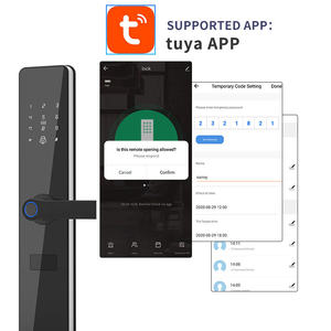 Handaily RFID daire dijital kapı kilidi akıllı silindir biyometrik parmak izi şifre akıllı kapı kilidi <span class=keywords><strong>Wifi</strong></span> Tuya App - Product Image 2