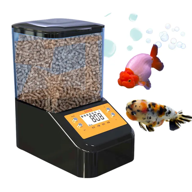 Kapalı akvaryum koi goldfish balık tankı balık ve karides kuru pil düzenli besleme için otomatik besleme makinesi güç kaynağı