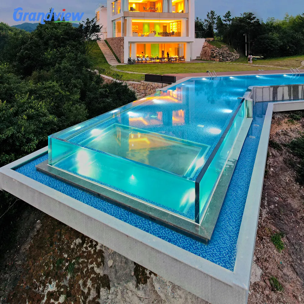 Sopra il terreno esterno ad alta resistenza trasparente lastra di vetro da parete pannelli acrilici per la piscina