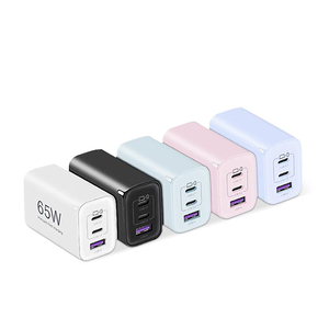 65W PD USB C GaN充電器ライトディスプレイ英国プラグ携帯電話アダプターQC3.0機能付き5V/3A出力9V/2A入力 - Product Image 1