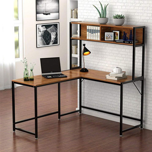 Multifunction Workstation Laptop PC <strong>Table</strong> New <strong>Computer</strong> Desk with Shelf Storage Bookcase and Frame - Product Image 2