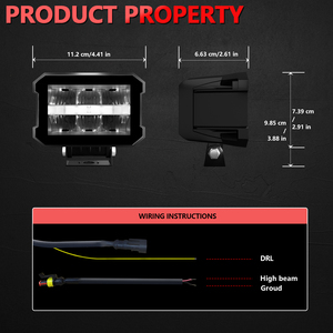 <strong>12V</strong> E-Mark <strong>LED</strong> Fog Driving Lights Headlights <strong>LED</strong> Work Light Bar with DRL for Offroad ATV Motorcycle 4X4 <strong>LED</strong> <strong>4WD</strong> Boat Truck - Product Image 4