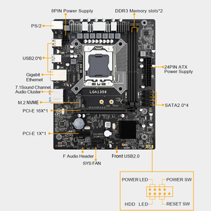 X79Aマザーボードキットlga1356、e5 2430v2 2個8gメモリサポートサーバーSATA3.0USBコンピューター - Product Image 6