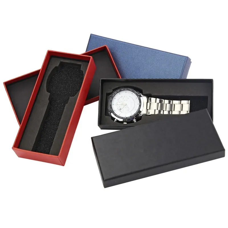 Aangepaste Logo Horloge Doos Opbergdoos Lange Type Sieraden Display Geschenken Verpakking Organisator Horloge Doos