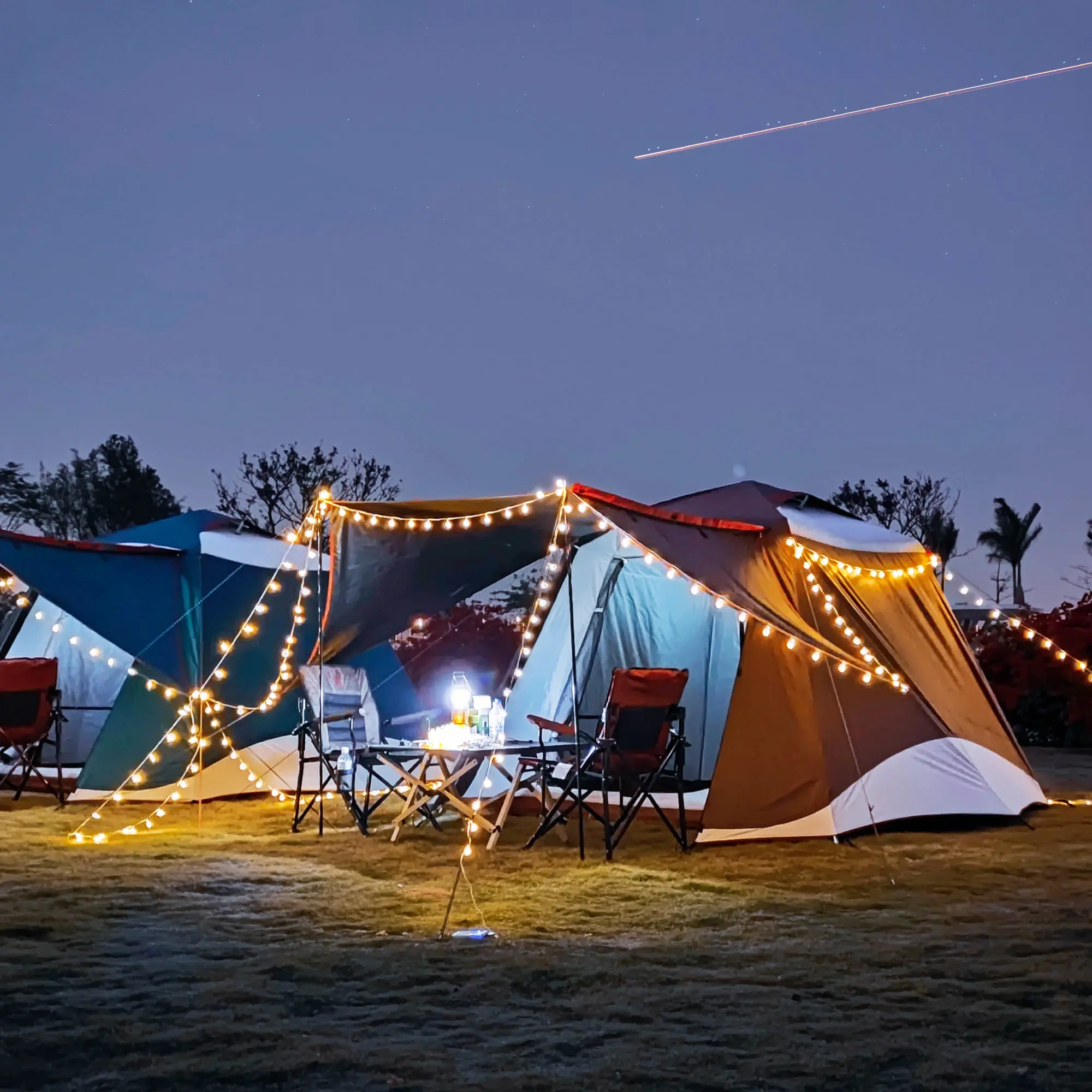 SANFAN tenda Kemah tabir surya portabel, tenda keluarga otomatis buka cepat, tenda anti air tahan angin Hiking 4 orang luar ruangan besar