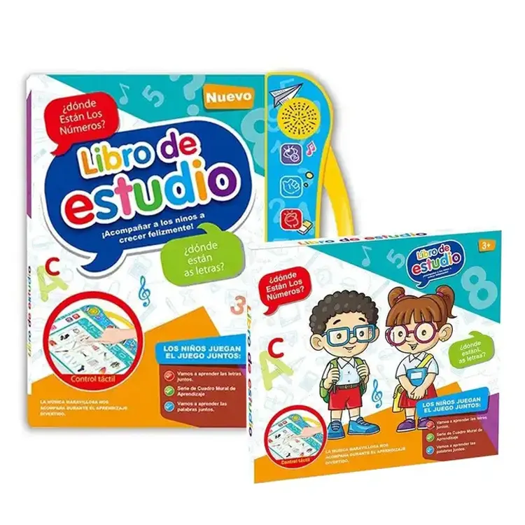 Máquina de aprendizaje de libros de lectura en inglés y español, juguetes de lectura de puntos de libro electrónico para niños
