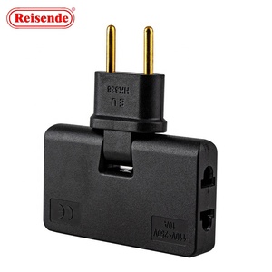 Enchufe de extensión Mini forma teléfono móvil convertidor de carga enchufe giratorio UE uno en tres 180 grados OEM enchufe eléctrico SDK - Product Image 3