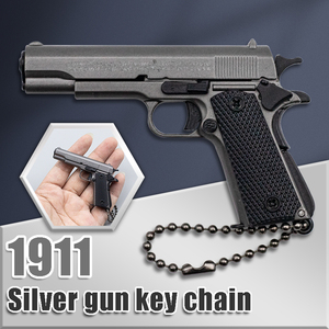 Metal modeli 1:3 1911 modeli anahtarlık yeme tavuk silah oyuncaklar için silah askeri kolye hediye model oyuncak ile - Product Image 4