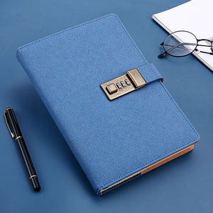 Cuaderno personalizado con bloqueo de contraseña para estudiantes, de notas de Pu Bloc, libro de cuero de imitación en caja, diario A5 - Product Image 5