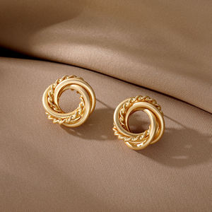 Vkme Thời Trang Cổ Điển Bông Tai Lớn Hình Học Tuyên Bố Kim Loại Thả Bông Tai Hợp Thời Trang C Hình Dạng Đồ Trang Sức Phụ Kiện - Product Image 5