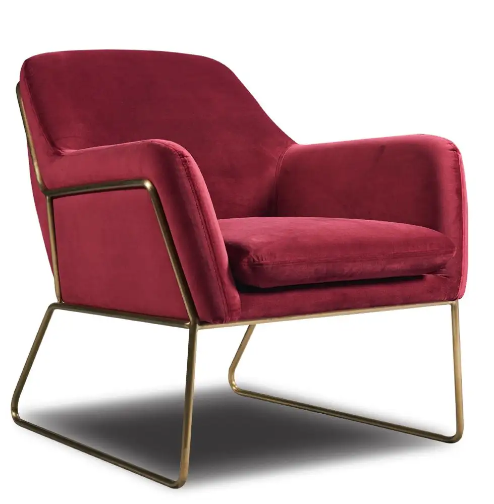 Nuevo diseño 2020 moderno de silla muebles sofá conjunto Rosa teal Asiento único marco inoxidable nórdicos sillón