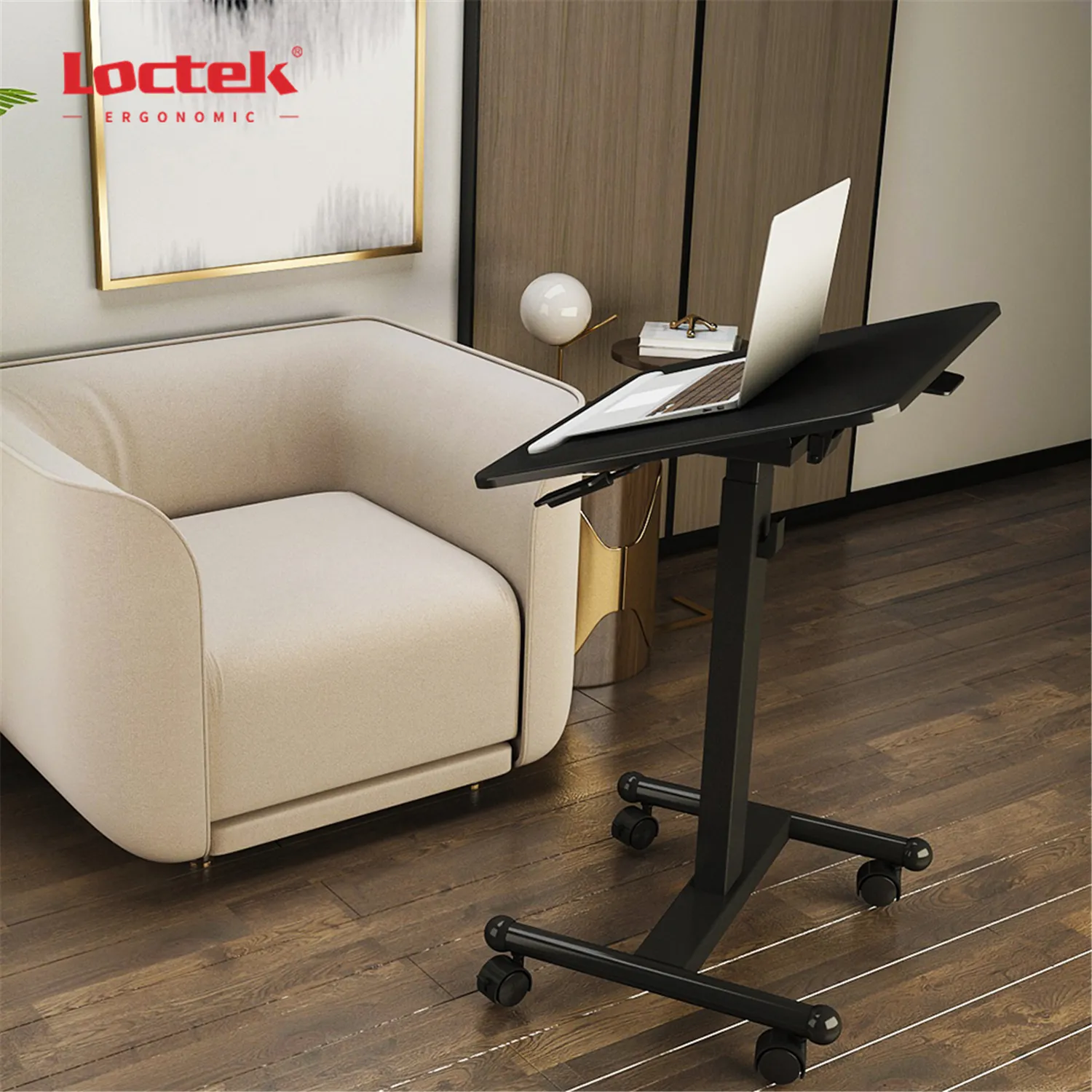 Пневматический подъемник с газовой пружиной, стоячий стол для ноутбука, регулируемый по высоте, мобильный офисный стол Loctek MT303MT