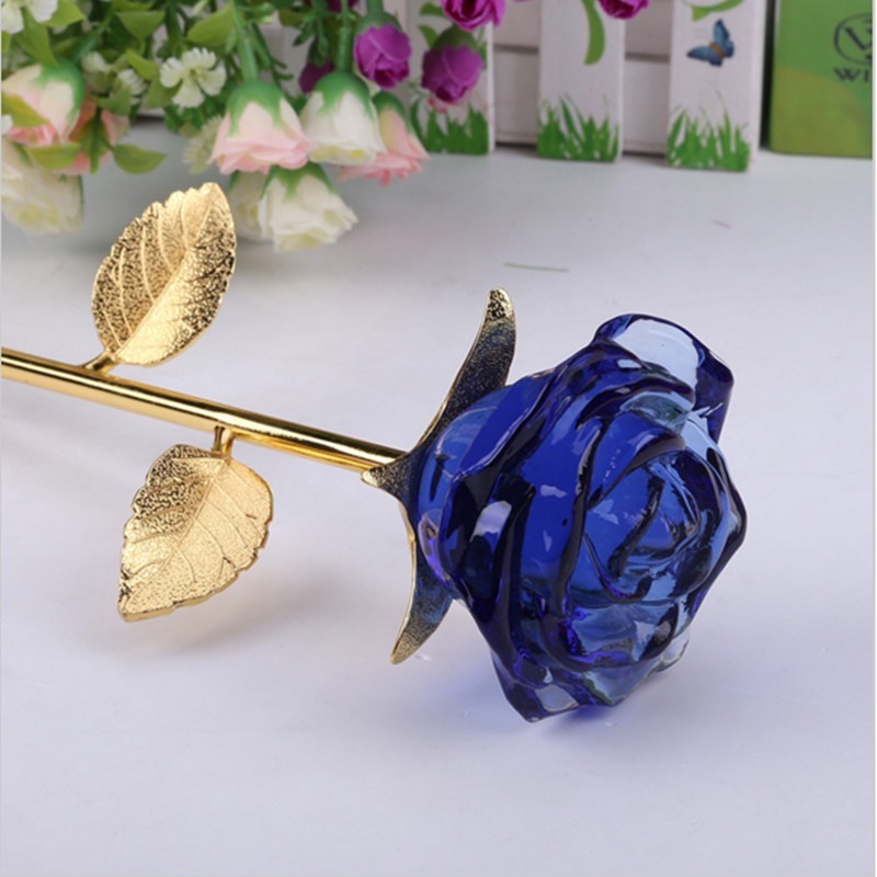 colorful Golden-leaf blue rose