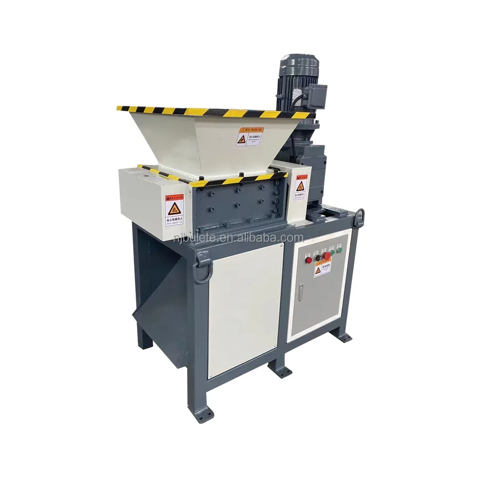 Fácil operação fábrica uso doméstico triturador máquina dupla eixo triturador perigosos resíduos sólidos triturador para reciclagem