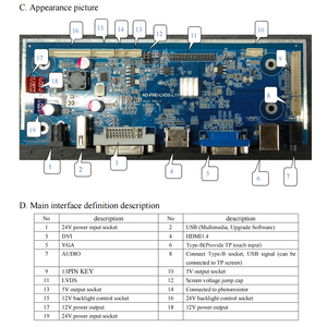 HDM-I <strong>VGA</strong> <strong>USB</strong> Audio LCD Display Driver Board MAX 1920x1080 LCD Controller Board - Product Image 5