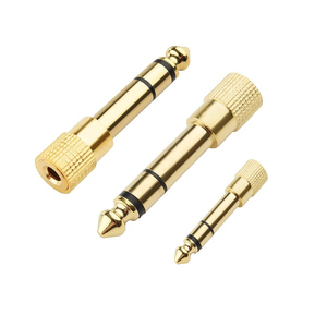 Audio Jack Connectors Custom Gold 1/4&quot; <strong>6.5</strong> / 6.35Mm to 3.5Mm Plug Stereo Audio Headphone <strong>Screw</strong> Audio Electronics Parts - Product Image 1
