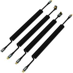 Wholesale Quick HD Audio 8K Transfer 100W Type-<strong>c</strong> to Type <strong>c</strong> Male Data Cable 20Gbps 180CM Spring Charging Wire for Laptop TV Pad - Product Image 1