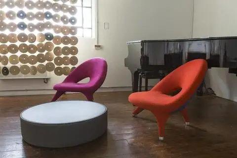 Moderno diseñador de lujo creativo triángulo hoja de loto forma reposabrazos sola persona Casual sofá silla