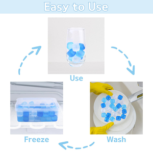 Tá<span class=keywords><strong>i</strong></span> Sử Dụng Thân Thiện Vớ<span class=keywords><strong>i</strong></span> Mô<span class=keywords><strong>i</strong></span> Xách Tay Nhựa Vuông <span class=keywords><strong>Ice</strong></span> <span class=keywords><strong>Cubes</strong></span> Bpa Miễn Phí Refreezable Cho Whiskey Cocktail Bia Rượu Vang Cà Phê - Product Image 2