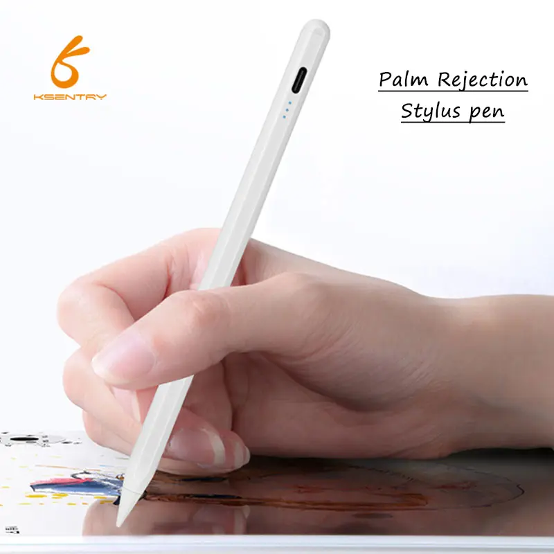 Aktif manyetik alüminyum Stylus kalem Tilt hassas çizim için Palm ret ile iPad Pro hava Mini için özel Logo değiştirme
