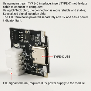 WUZHI U2T Isolated USB to TTL USB-C to Serial <strong>UART</strong> Module Download Cable Upgrade Flashing Industrial Grade - Product Image 3