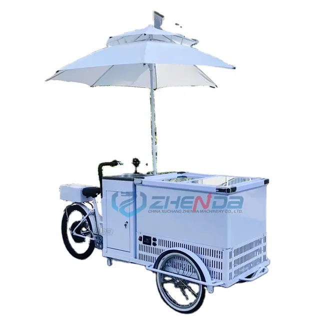 Food Display Bike Food trolley With Deep Fryer Mobile Trailers Small Design Kiosk Hot Dog Cart food stand