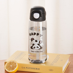 Yeni Panda sevimli karikatür plastik kamışlı bardak taşınabilir çocuk rahat fincan su okula geri uygulanabilir - Product Image 4
