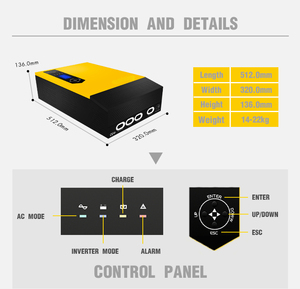 Gute Qualität Inversor Off-Grid Hybrid 3000w Off Grid Solar Wechsel richter 3kW 24VDC Mit 50A PWM Controller - Product Image 2