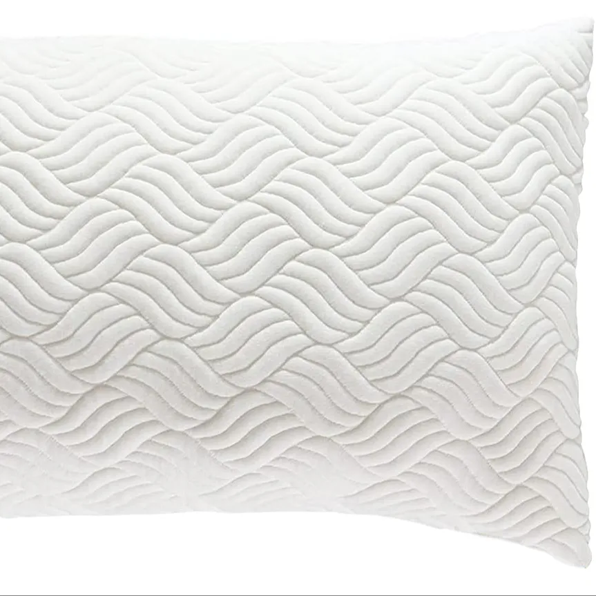 Almohada de cama de espuma viscoelástica triturada para cubierta de bambú ajustable tamaño King blanco