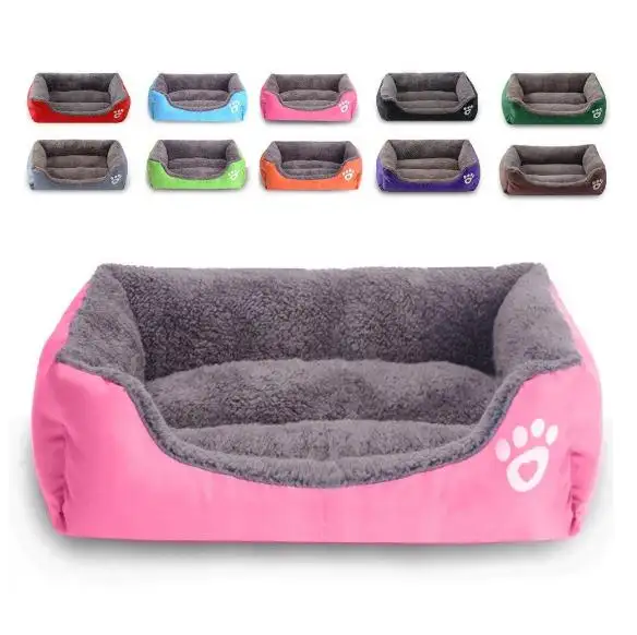 Camas de felpa de doble cara para mascotas, accesorios transpirables y esponjosos para cualquier clima, sofá grande rectangular, cama para perro