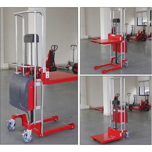 Grúa apiladora hidráulica eléctrica pequeña y ligera, plataforma elevadora de carga y descarga, carretilla elevadora, Grúa apiladora