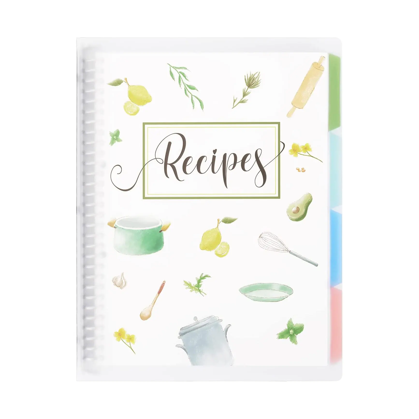 Libro de recetas para escribir en tus propias recetas, cuaderno de recetas en blanco Personal de 8,5x11 pulgadas, cuaderno de recetas de tapa dura extraíble
