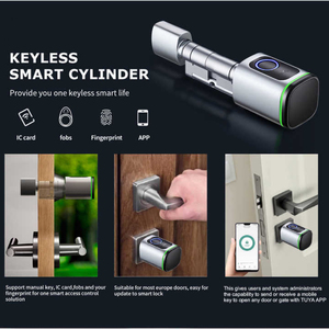 High Standard Smart Cylinder with TTlock Tuya <strong>Blue</strong> Tooth APP Adjustable Cylinder Size Electronic Password Card <strong>Key</strong> Smart <strong>Lock</strong> - Product Image 4